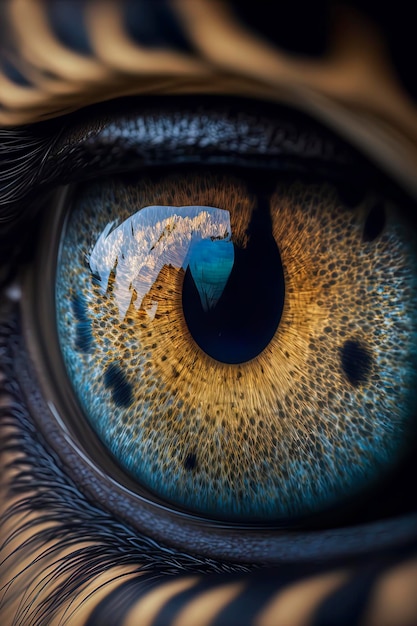 Beautiful macro photography of a leopard eye