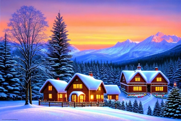 beautiful magic christmas landscape