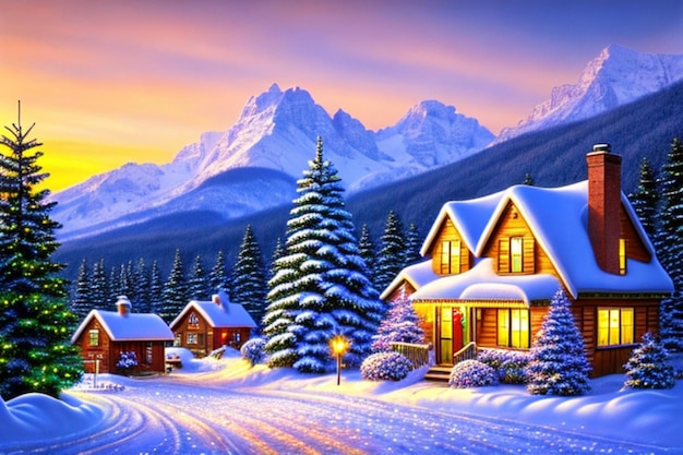 beautiful magic christmas landscape