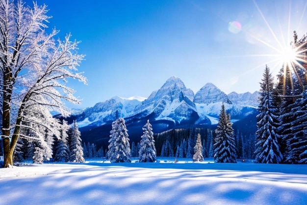 Foto bellissimo paesaggio forestale magico