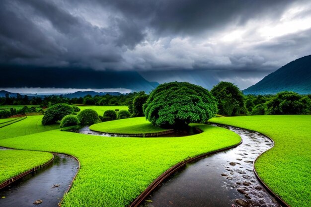 beautiful magic forest landscape