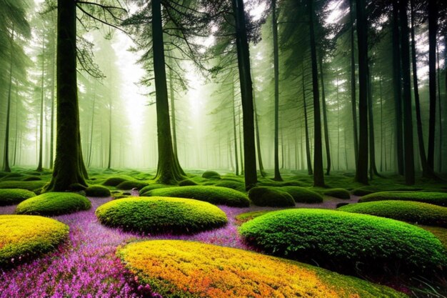 beautiful magic forest landscape