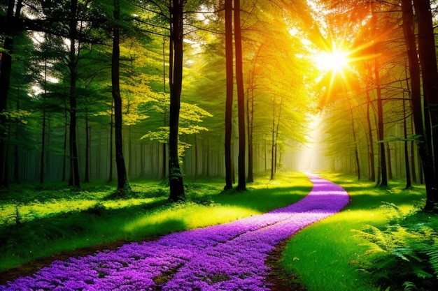 beautiful magic forest landscape