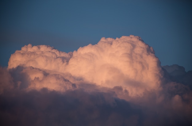 Beautiful magnificent clouds at sunset in the sky