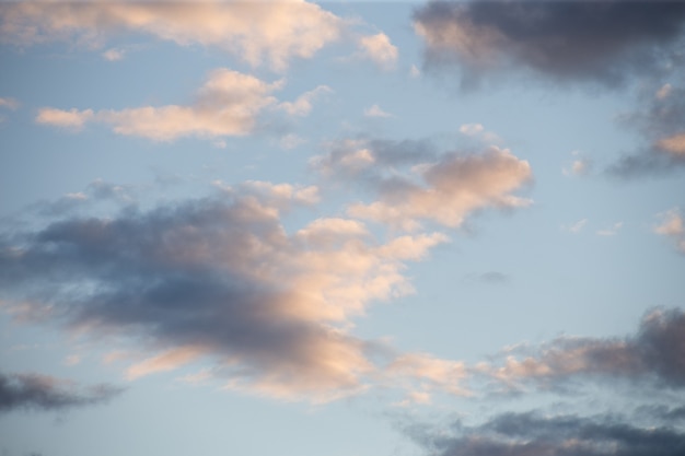 Beautiful magnificent clouds at sunset in the sky