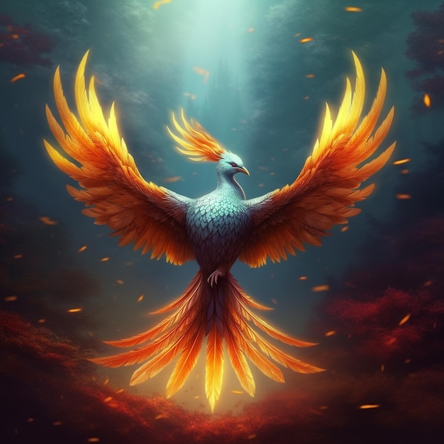 A beautiful majestic phoenix bird