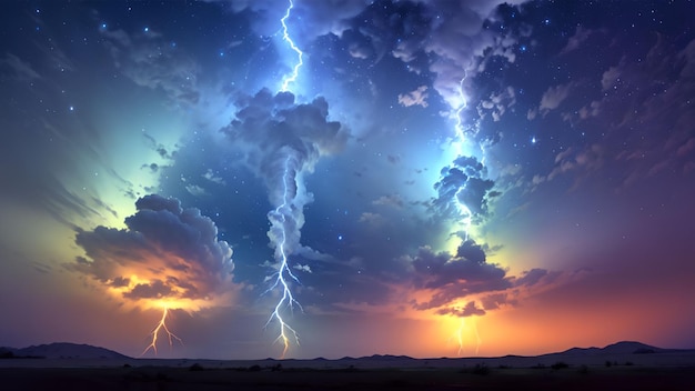 Beautiful majestic thunder scene for wallpaper