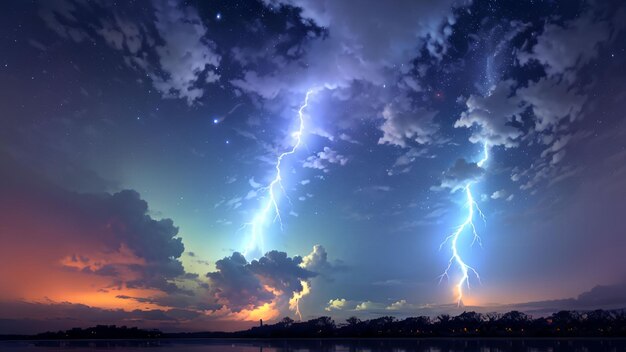 Photo beautiful majestic thunder scene for wallpaper