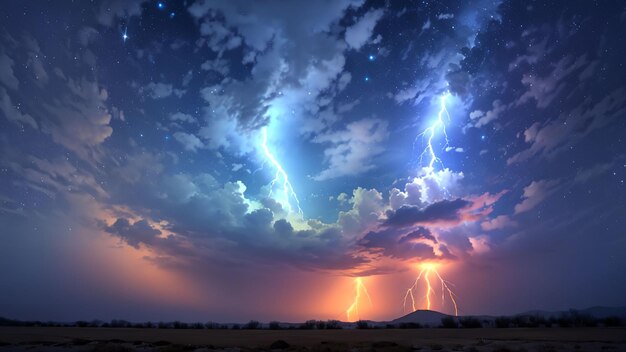 Beautiful majestic thunder scene for wallpaper