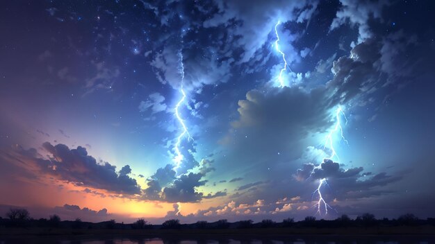 Photo beautiful majestic thunder scene for wallpaper