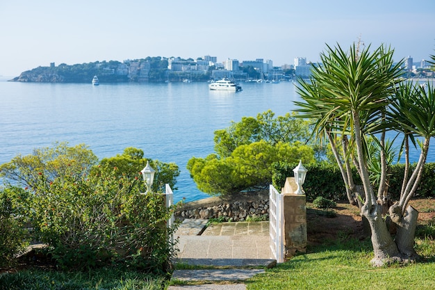 Beautiful Majorcan landscape with a footpath along the coast, Mallorca Spain