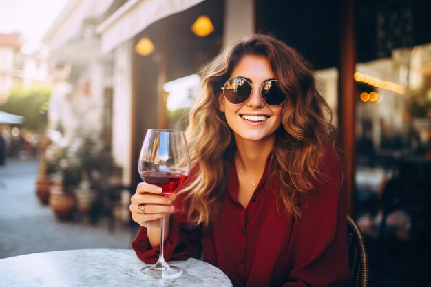 Photo beautiful man with wine glass