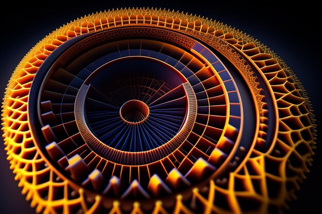 Foto bel design di ornamenti di mandala con elementi di cerchio geometrico ai generativo