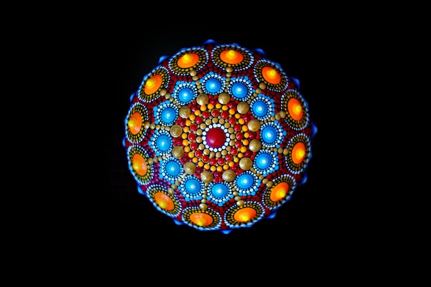 Beautiful mandala rock