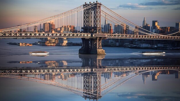 Beautiful manhattan bridge in new york usa