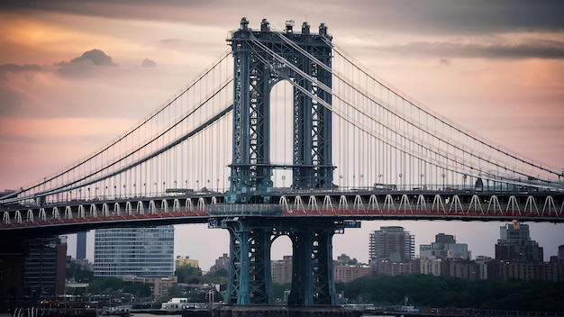 Beautiful manhattan bridge in new york usa