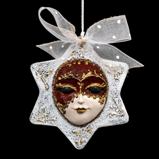 Beautiful mask of handworked for festive decoration isolated