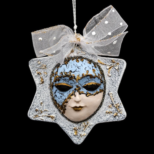 Beautiful mask of handworked for festive decoration isolated