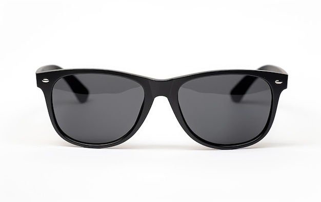 Красивые матово-черные солнцезащитные очки на белом фоне