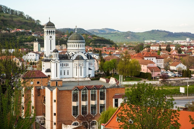 A beautiful medieval citadel city of Sighisoara in the heart of Romania Transylvania travel