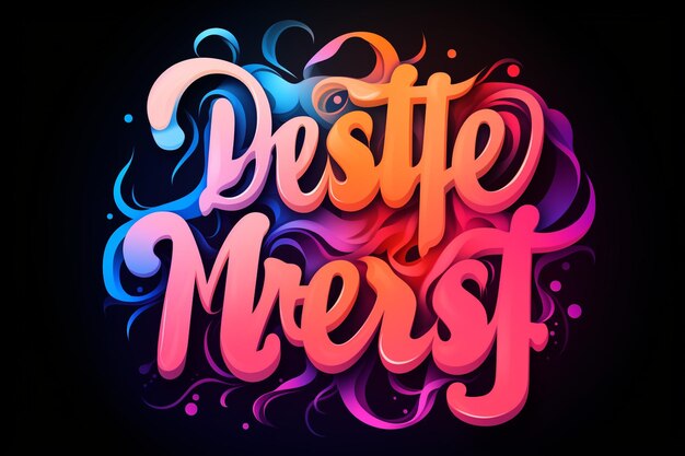 Photo beautiful mess aesthetic typography in colorful gradient font