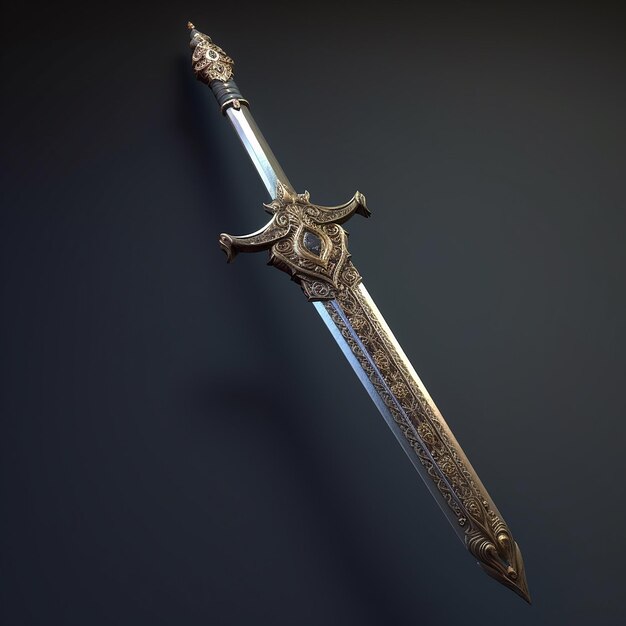 Beautiful metal stylish sword mockup