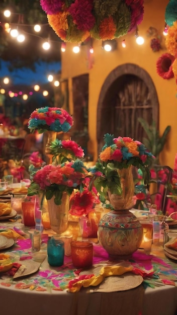 Photo beautiful mexican party decoration