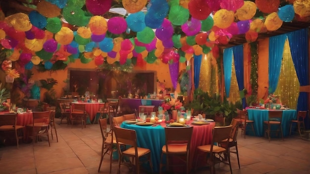 Photo beautiful mexican party decoration