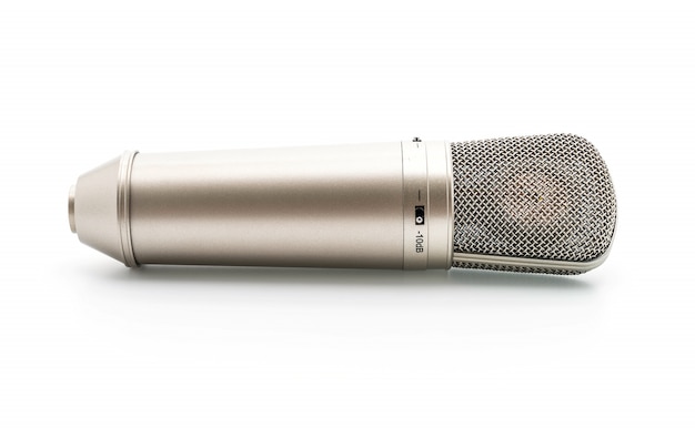 beautiful microphone on white