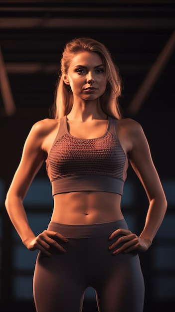 Female athletes show toned bodies. Generate Ai 27736946 Stock