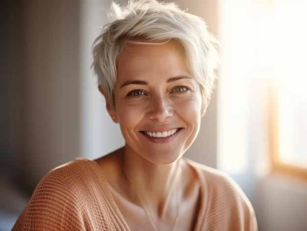 Beautiful middleaged women smile