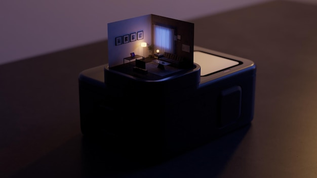 Beautiful Miniature Livingroom on an action Camera