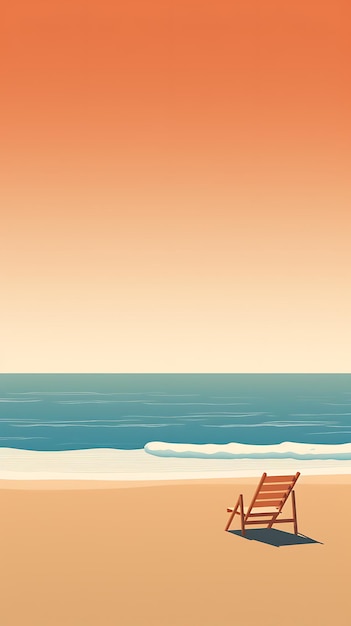 Beautiful minimal beach scene
