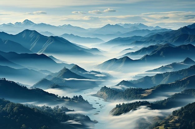 フォガリエル・ビューの山の美しいミニマリストの風景