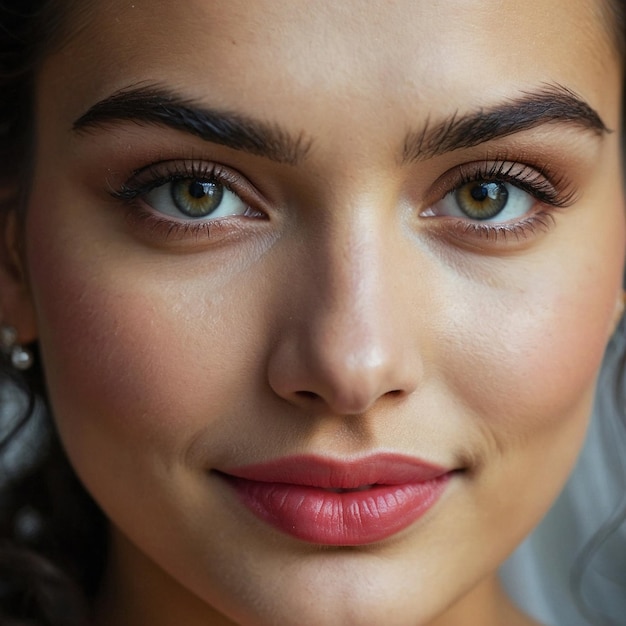 Foto una bella donna dai capelli castani misti all'età di 26 anni indossa un abito da sposa.