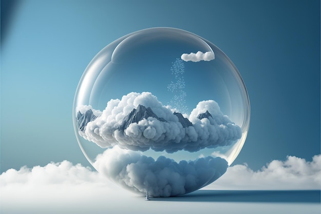 Beautiful modern abstract artwork of sky and bubble