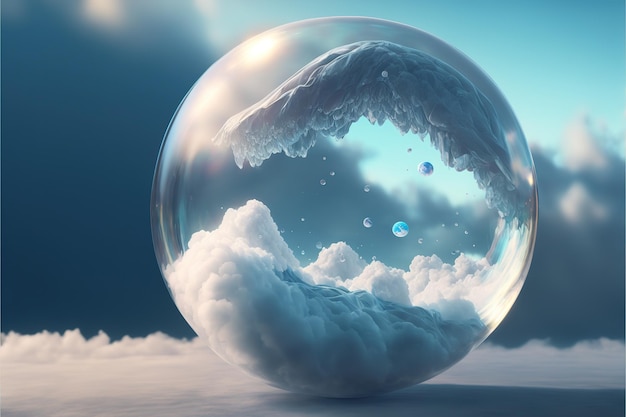 Beautiful modern abstract artwork of sky and bubble