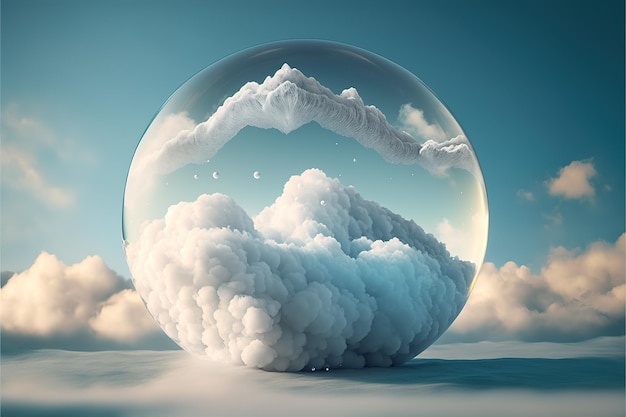 Beautiful modern abstract artwork of sky and bubble