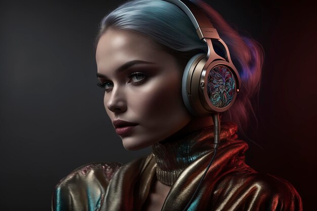 beautiful and modern headphone models, creative ai