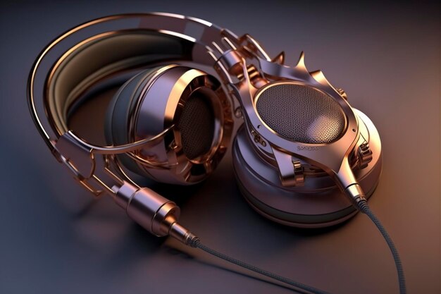beautiful and modern headphone models, creative ai