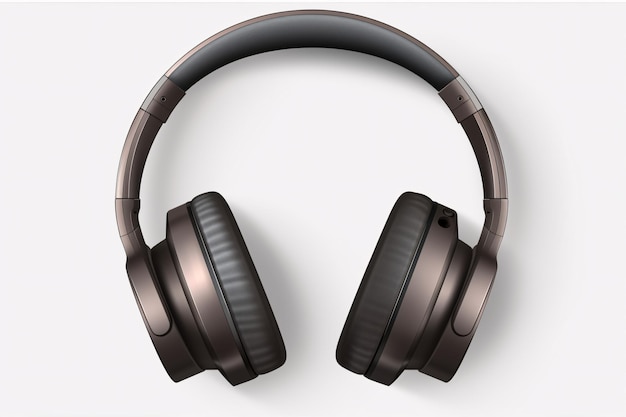 Beautiful modern headphones on air isolated clear background