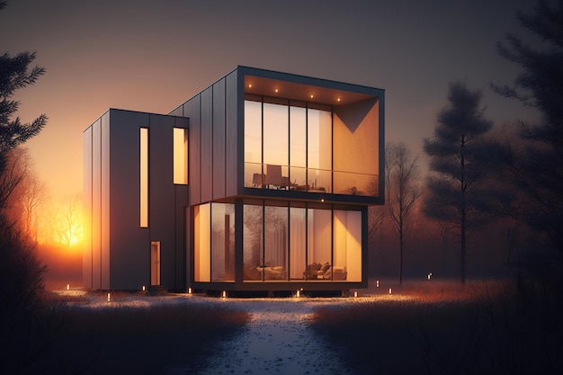 Beautiful modern minimalist house