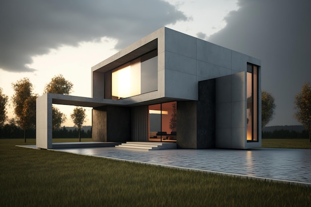 Beautiful modern minimalist house