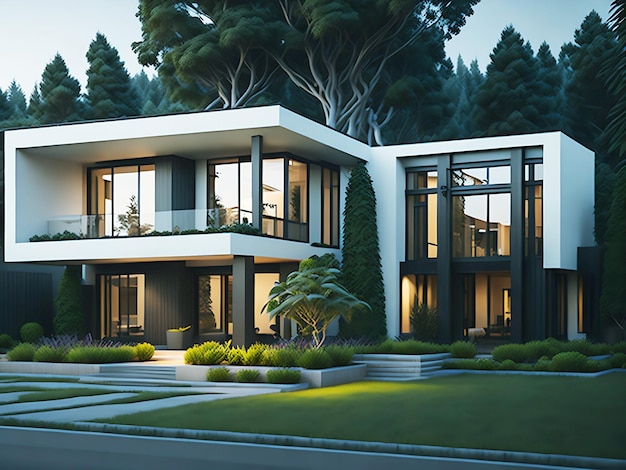 Beautiful modern style luxury home ai generated