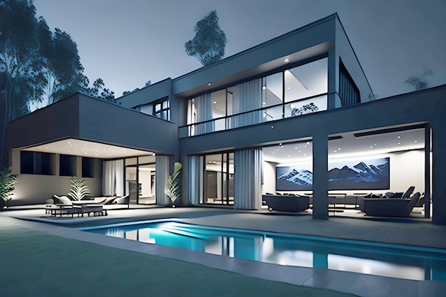 Beautiful modern style luxury home ai generated