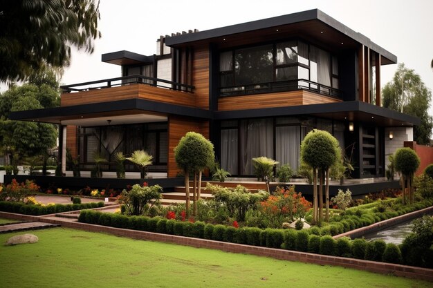 Beautiful modern wooden house