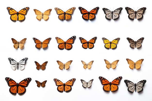Красивая бабочка-монарх изолирована на белом фоне