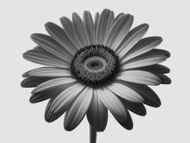 beautiful monochrome black and white daisy flower isolated