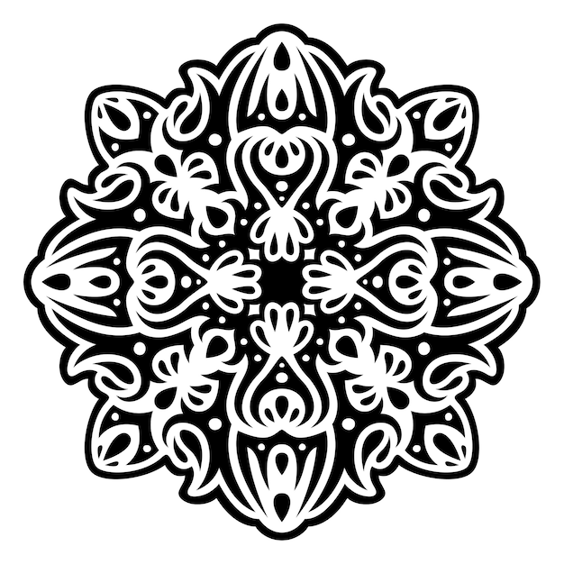 Фото Красивые монохромные векторные иллюстрации с абстрактным черным узором тату, изолированные на белом фоне