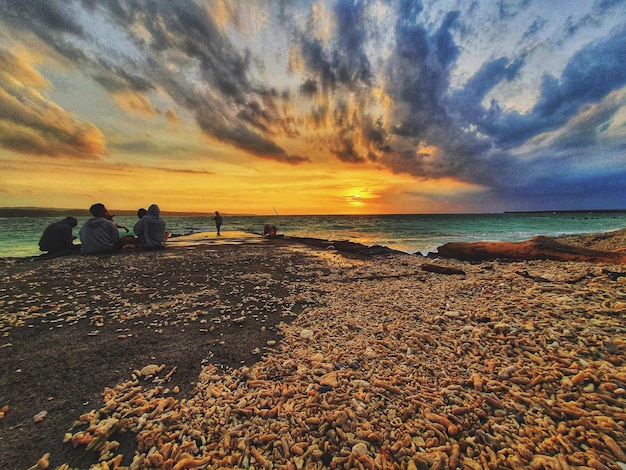 Beautiful morning sun on the beach in Sanur Bali, Indonesia